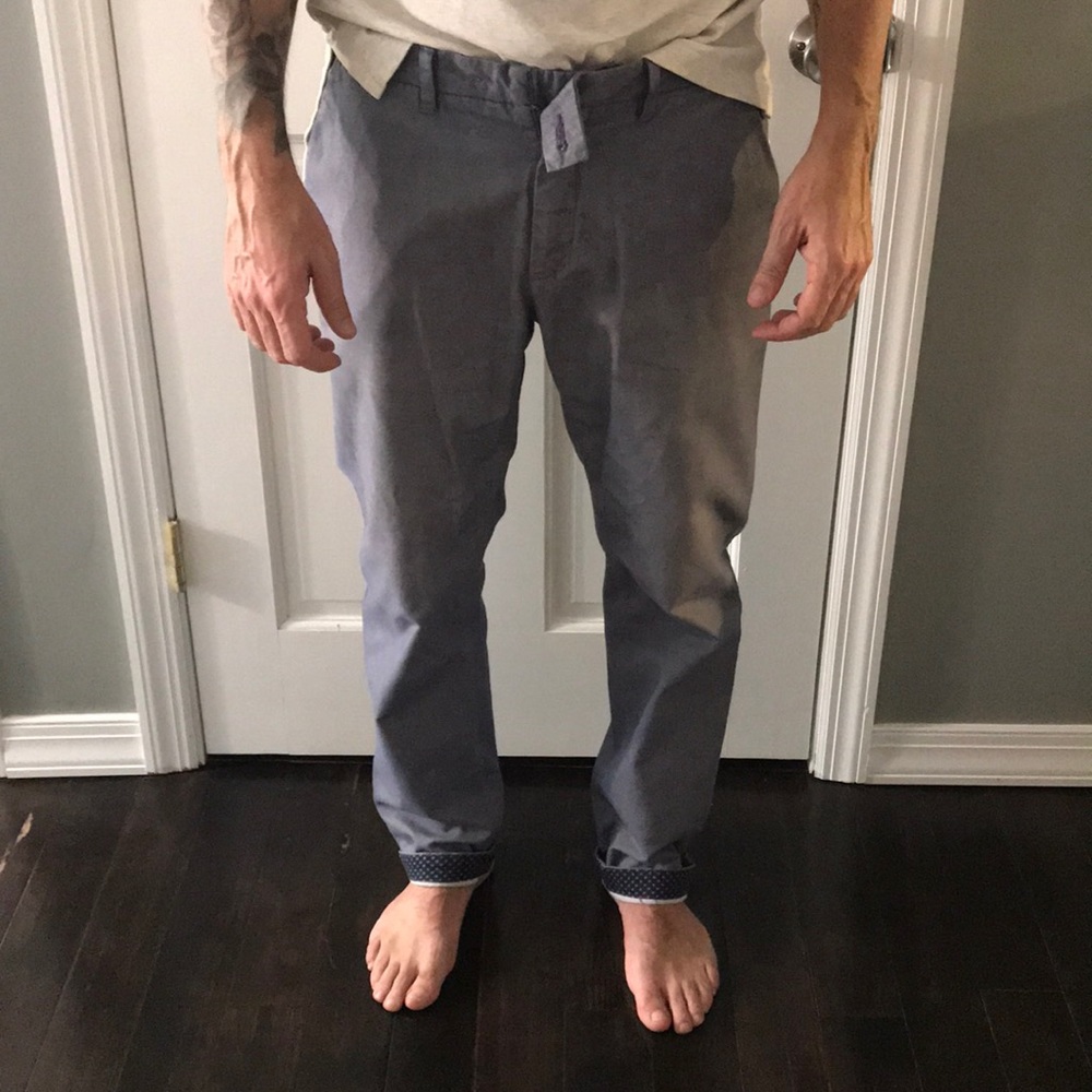 Ted Baker blue print cuff slacks size 34
